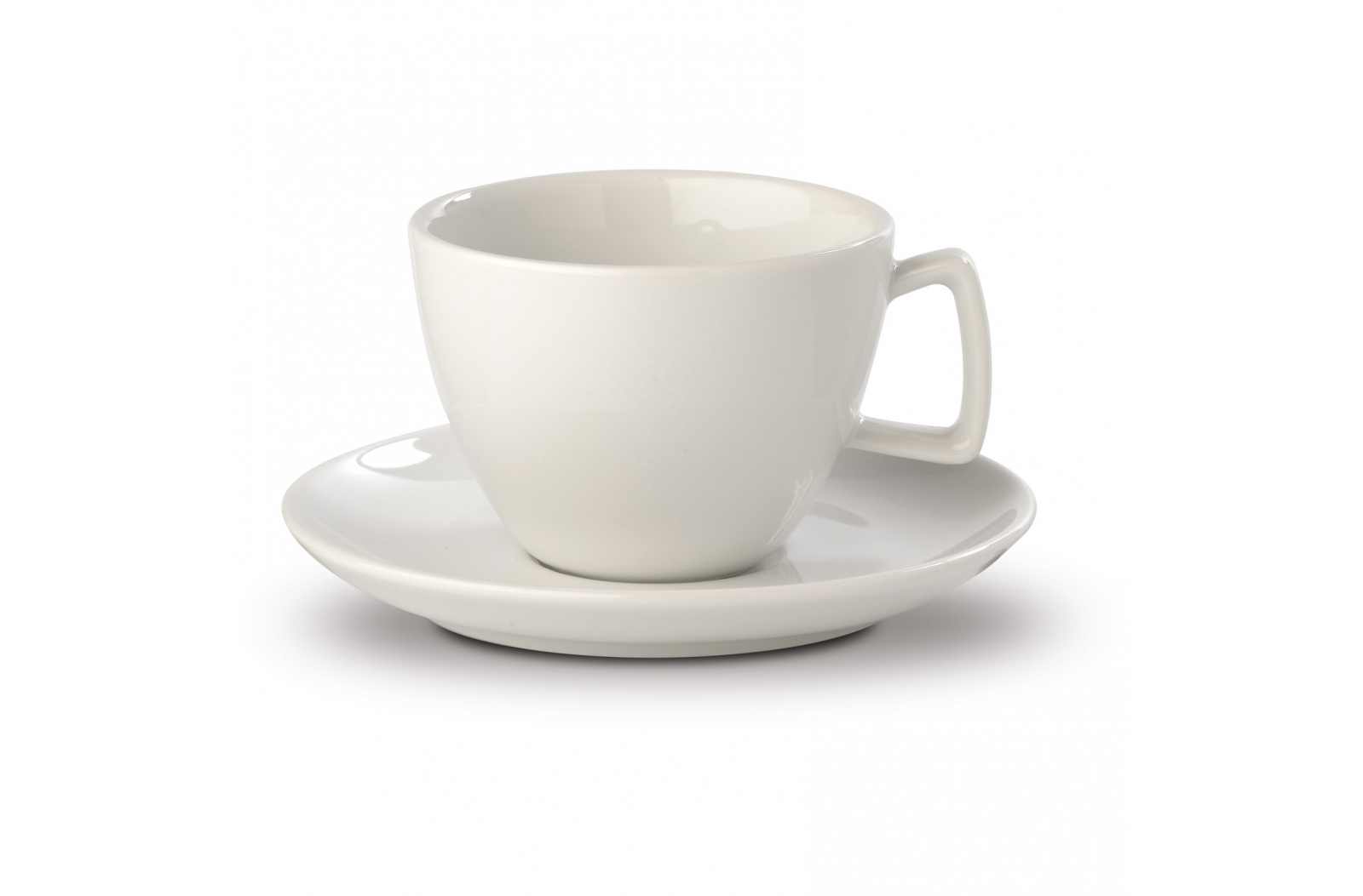 Hvid porcelæns cappuccino kop og underkop 200ml - Erika