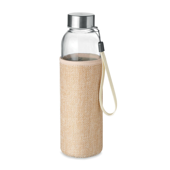 Neopren- og Jute Glas Drikkeflaske 500ml - Grindsted 