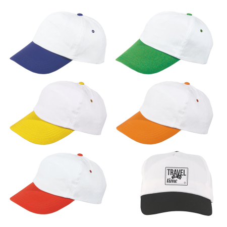 Farvet Peak 5-Panel bomuldskasket med velcrorem - Them