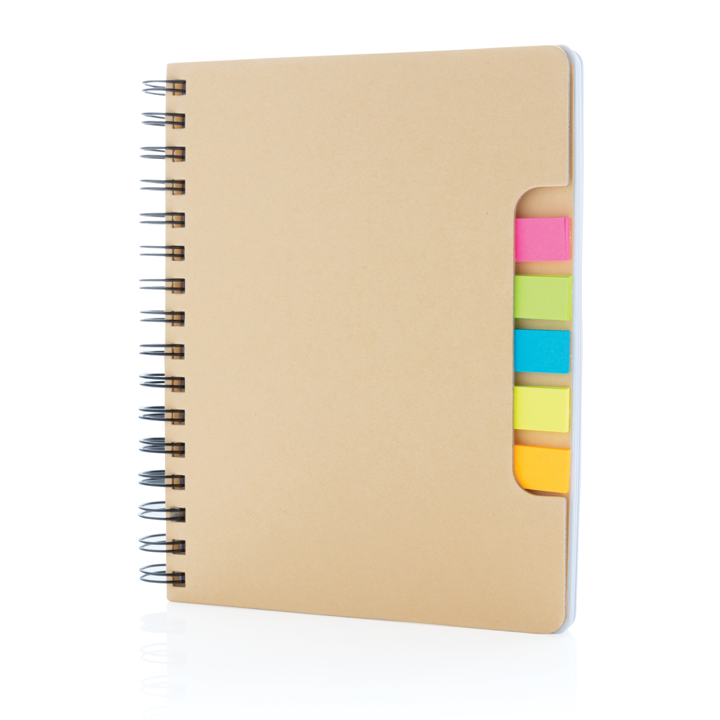 Kraft Spiral Ring Notesbog med Sticky Notes - Emma