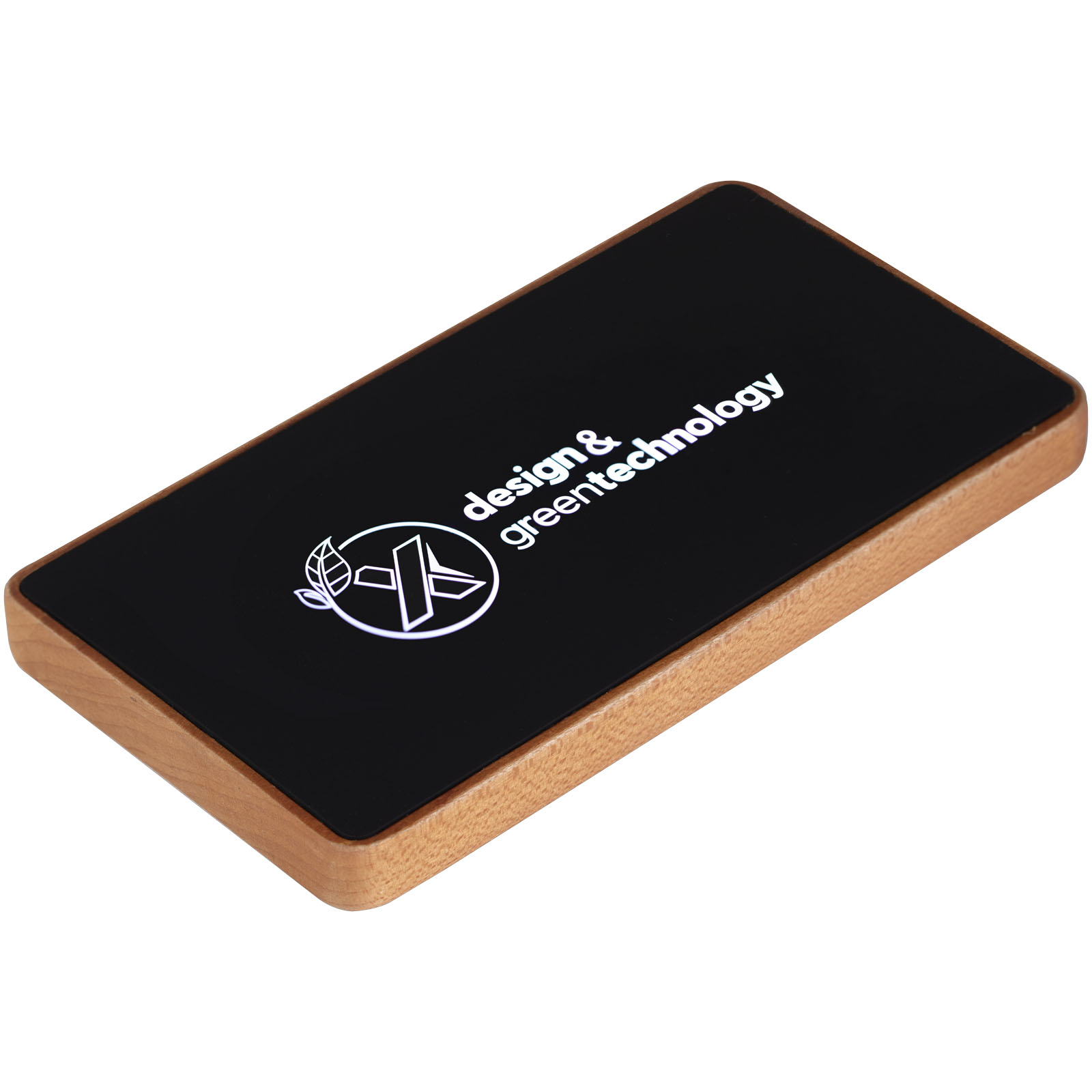 Antibakteriel Træ Powerbank med oplyst logo - Mathilde