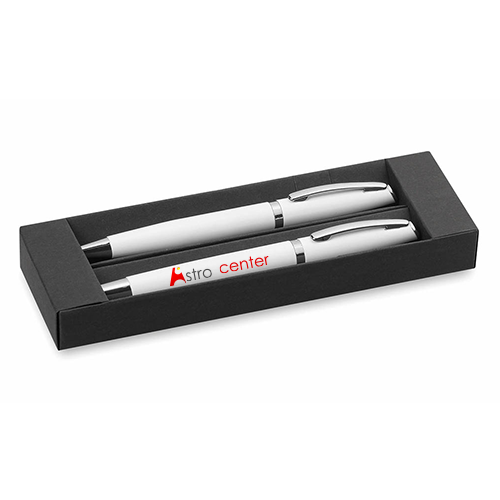 Elegant aluminium pen og roller sæt - Freja