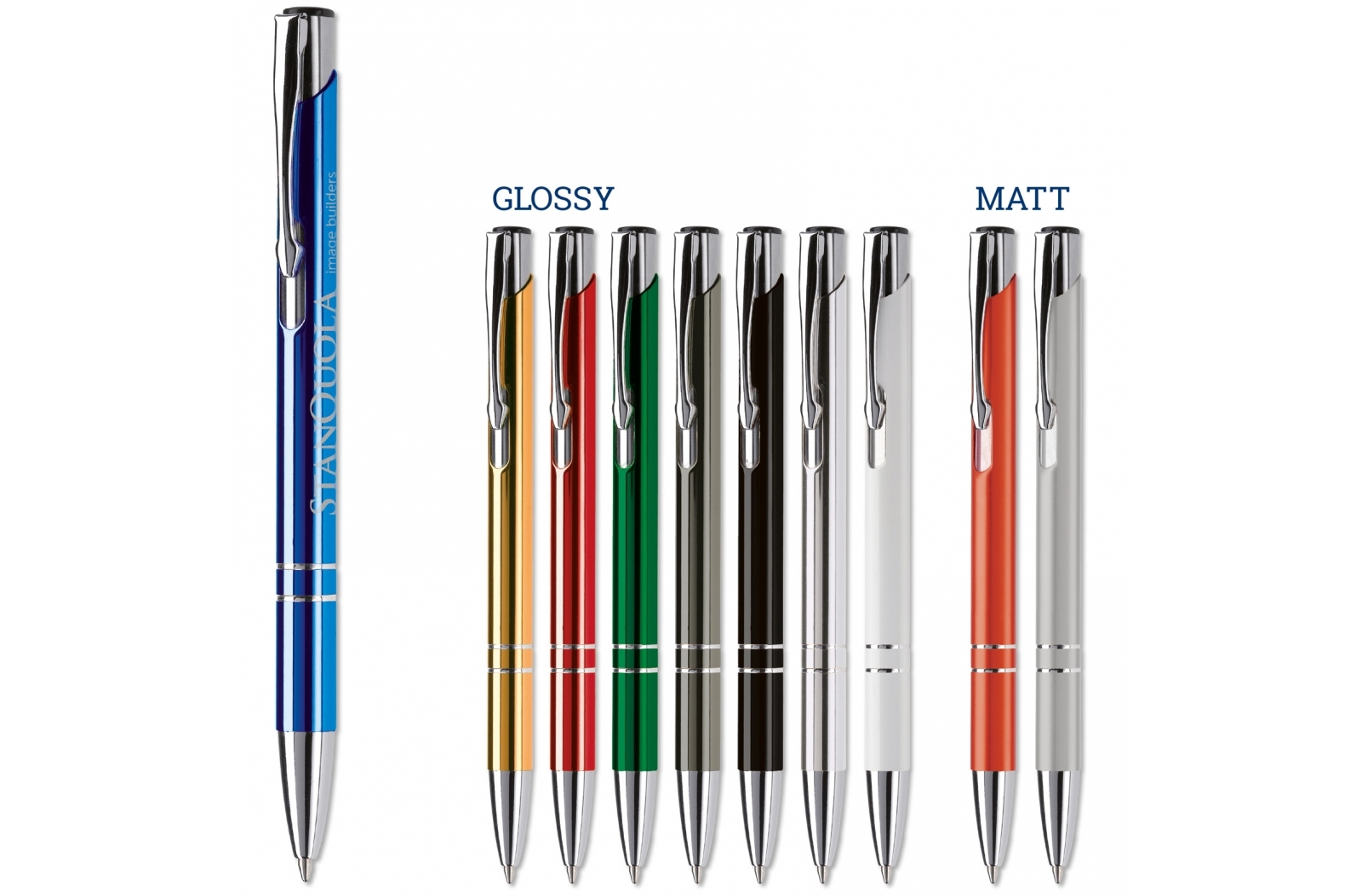 Elegant aluminium pen med to ringe - Aulum-Haderup