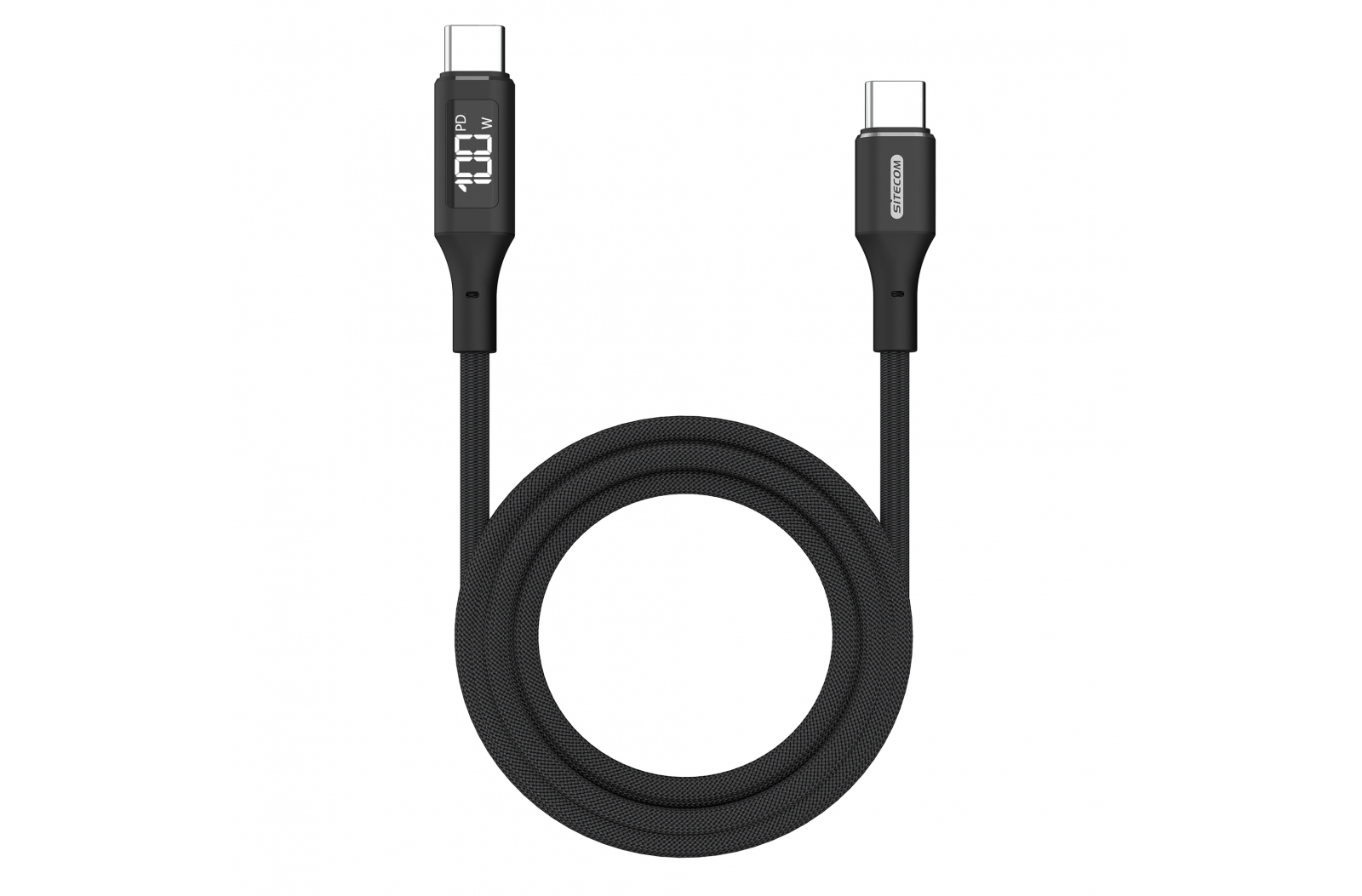 Sitecom CA-1005 USB-C til USB-C strømkabel med LED-display - Blaavandshuk