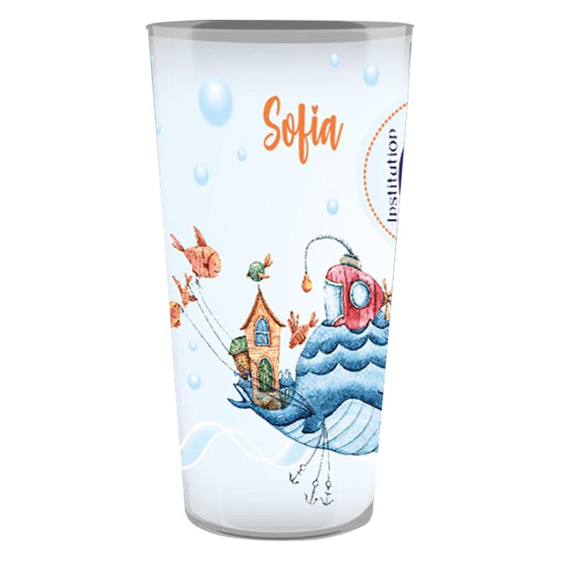 Translucent 33cl personalized cup - Four-color process printing 12.6 cm (Ghost)