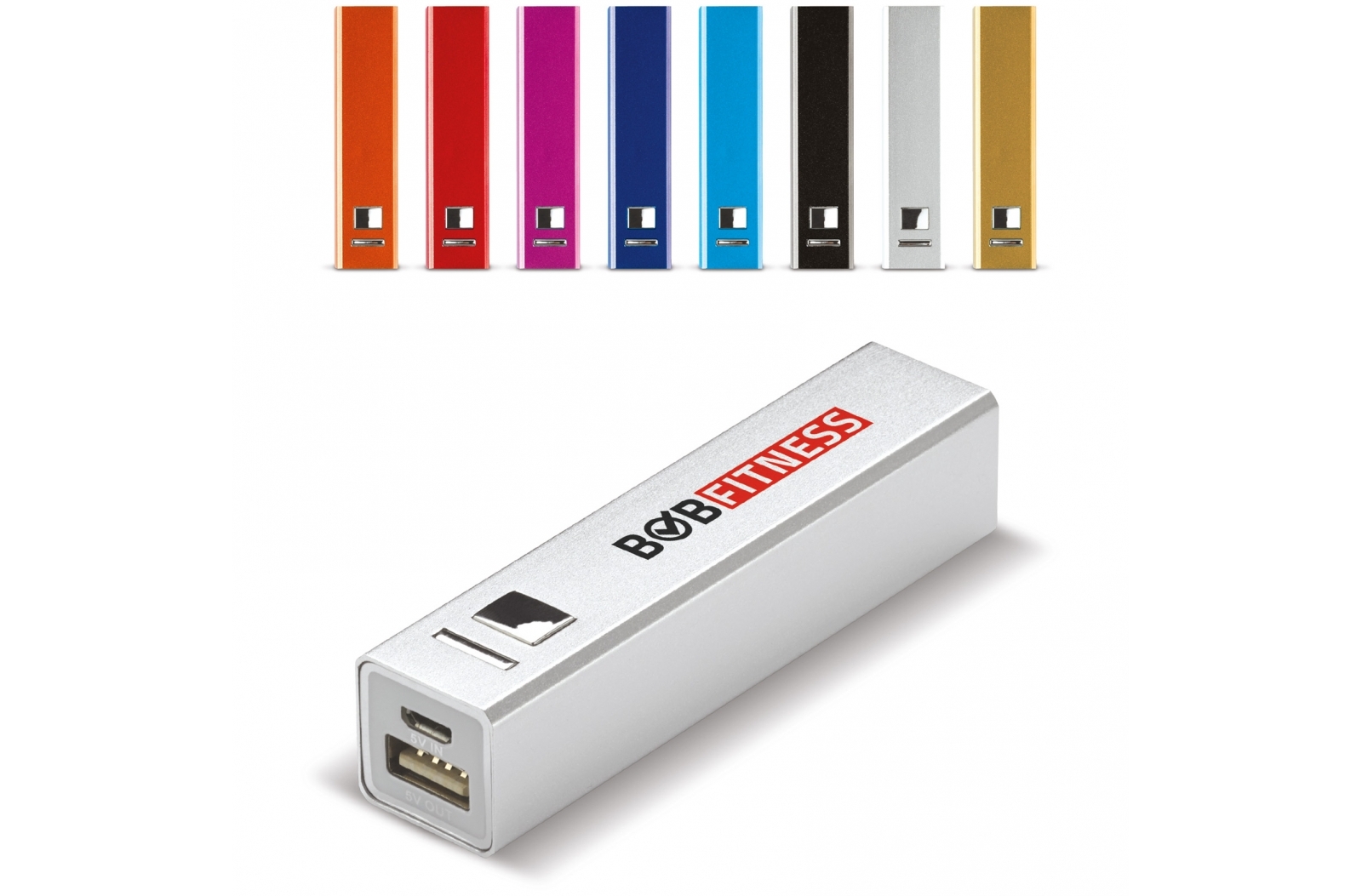 Aluminium Powerbank 2200mAh med oplader - Esbjerg